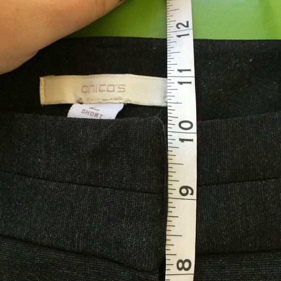 Chicos Pants Womens Sz 2S US Sz L 12 Short Charcoal Gray Stretch Knit Trouser - Picture 7 of 8